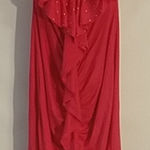 Umgee  Red Dress Small NWT – Waterfall Front + Gold Embellishments Photo 0