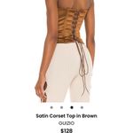 Danielle Guizio Guizio Satin Corset Top Brown Photo 2