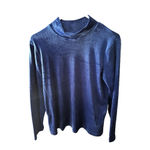 Blair  Royal Blue Mock Neck Long Sleeve Velour Sweater Shirt Top Small Photo 1