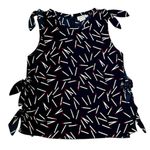 Molly Bracken  Navy Side-Tie Accent Matchstick Shell Top Photo 0