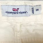 Vineyard Vines  Womens Straight Crop High Rise Corduroy Pants Raw Hem Ivory 26 Photo 2