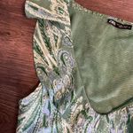 ZARA  Green Paisley Ruffled Sleeveless Crop Top Small Photo 7