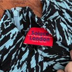 Solace London Blue Latia Animal Print High Neck Plisse Top US 4 Photo 6