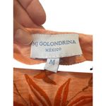 Mi Golondrina Embroidered Floral Peach Midi Dress Size M Orange Size M Photo 3