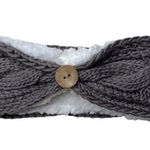 Barnes & Noble Grey White Chunky Knit Boho Headband Headwrap Photo 4