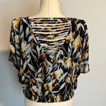 Thalia Sodi  Women's Blouse Cold Shoulders Multicolor Short Sleeve Size Medium Photo 4