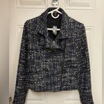 EXPRESS Black & Blue Blazer Tweed Moto Style sz Small nwt Photo 0