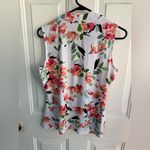 Calvin Klein Sleeveless Floral Women’s Blouse – Size S – Coral, Orange & Green Photo 12
