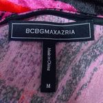 BCBGMAXAZRIA Multicolor Lace Long Sleeve Deep V Neck Faux Wrap Blouse Top Size M Photo 2