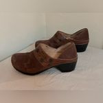 Dansko  Brown Suede & Leather Floral Clogs | Slip-On Comfort | Size 38 Photo 3