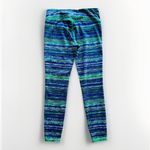 Athleta  Retreat Chaturanga Leggings 7/8 Athletic Tight Green Blue Stripe Size M Photo 3