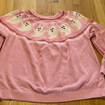 Modcloth You've Been Ghosted Fair Isle Sweater in Pink Sz 3X Photo 0