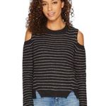 Lucky Brand black and white stripped cold shoulder sweater XL NWT Photo 0