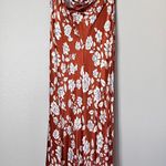 Bec & Bridge Blossom Strapless Satin Floral Cowl Back Maxi Dress Rust Red Photo 5