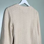 Anthropologie Rosie Neira Women’s Geo Diamond Knit Full Zip Jacket Cream Medium Photo 5