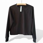 NWT Victoria’s Secret VSX LUX Rib Crew Neck Pullover Stretch M Lounge Athleisure Black Size M Photo 5