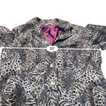 Joan Rivers  Animal Print Button Jacket Size 1X Gray Purple Lined Statement Photo 6