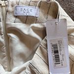 Sage  THE LABEL Linen Baked Goods Mini Skirt Pinstripe Cream Women’s Sz S NWT Photo 3
