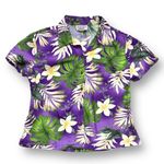 Vintage Pacific Legend Purple Floral Hawaiian Shirt 80s 90s Made in Hawaii Size M Photo 7