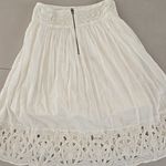 Alice + Olivia  White A-Line Skirt with Lace Detail Size 2 Photo 1