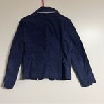 L.L.Bean Women’s Navy Blue Corduroy Jacket Blazer Size 12 Petite Pockets Photo 2