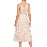 XScape 3D Floral Appliqué Midi Dress in Champagne Size 10 Photo 1