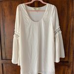 Stone Cold Fox  | Ivory Bell Sleeve Crochet Mini Dress Medium Photo 2