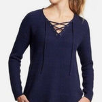 Athleta  Sunset Lace-Up Textured Lightweight Boho Sweater Winter Size XXS Photo 0