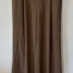 Spanx Carefree Crepe Wide Leg Pleated Trouser Cedar Brown Tan Size Large Photo 0