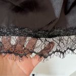 Meshki  Satin Lace Trim Black Slip Mini Dress NEW Size Large Photo 3