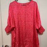 Women's Pink Leopard Print Top Size L Photo 0