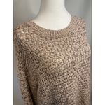 Gap  Oversized Sweater Womens L Pink Gray Open Knit Crochet Fisherman Chunky Crew Photo 6