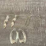 Gold Tone Costume Jewelry Statement Earrings, Pierced, Set of Three Photo 4