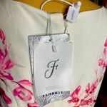 FEHAUTE Pink Floral Mermaid Skirt V Neck Sleeveless Mermaid Midi Dress Size 4 White Photo 9