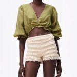 ZARA  Cropped 100% Linen Long Sleeve Wrapped Blouse Photo 0