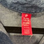 Holiday Time  Christmas Santa Reindeer denim‎ button down long sleeve Photo 3