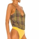 Lovers + Friends NWT  Bianca Yellow Plaid Bodysuit Photo 0
