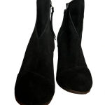 Toms  Lunata pieced suede black boot block heel women's side zip up ankle bootie Photo 4