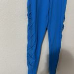 Buffbunny Collection BUFFBUNNY High‎ Waisted Leggings Size Small Blue Mesh Sides CROSS MY HEART Photo 1