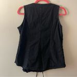 Scully Western Corset Top Black Ruched Tank Top Lace Up Size Medium Vintage Photo 3