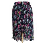 Urban Outfitters  Chiffon Pleated Skirt Size M Blue Floral High Low Hem Photo 1