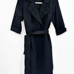Black Halo Lucinda Faux Wrap Coat Dress in Black Size 0 Photo 2