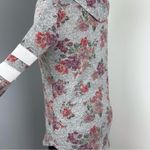 Almost Famous Women's Floral Print Long Sleeve Hooded Sweatshirt Gray Size M Photo 3