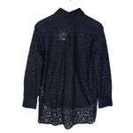 ZARA NWT Women’s Oversized Black Lace Pocket Front High-low Blouse Photo 5
