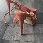 barney's new york  COOP Orange Suede Heels Pump Woman’s Size 10 Photo 4