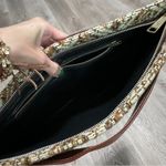 Vintage Brown Pattern Woven Purse Hand Bag Clutch Photo 3