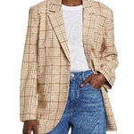 Treasure & Bond  Oversize Plaid Blazer Women’s X-Large Tan Avery Plaid Photo 1