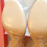 Adriana Caras women's 37 EU rhinestone gem embellished open toe 4" chunky heels Purple Size 6 Photo 4