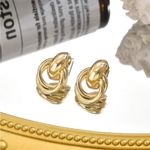 Gold Circle Knot Earrings Photo 6