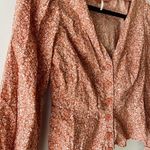 Free People sienna peachy floral button front top size/S Photo 3